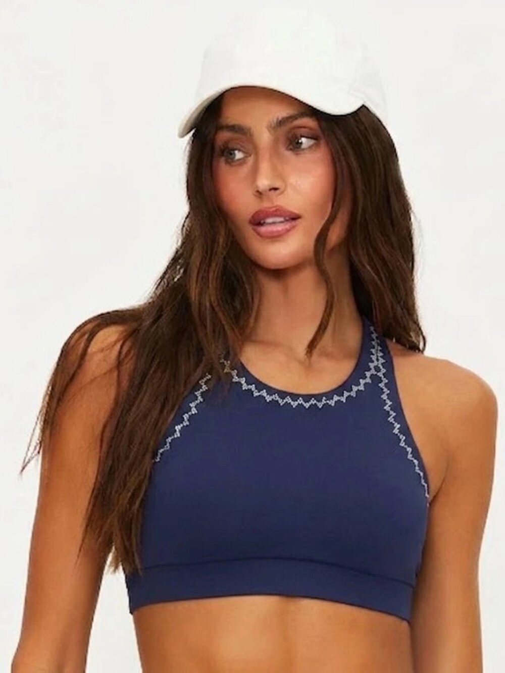 Beach Riot Sports Bra Chevron Small Athletic Navy Ultramarine Crop Top Soulcycle